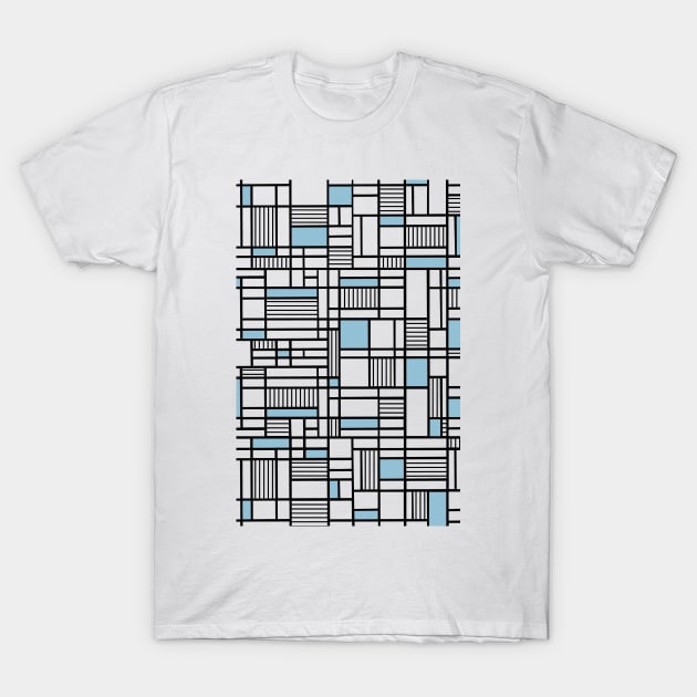 Map Lines Sky Blue T-Shirt by ProjectM